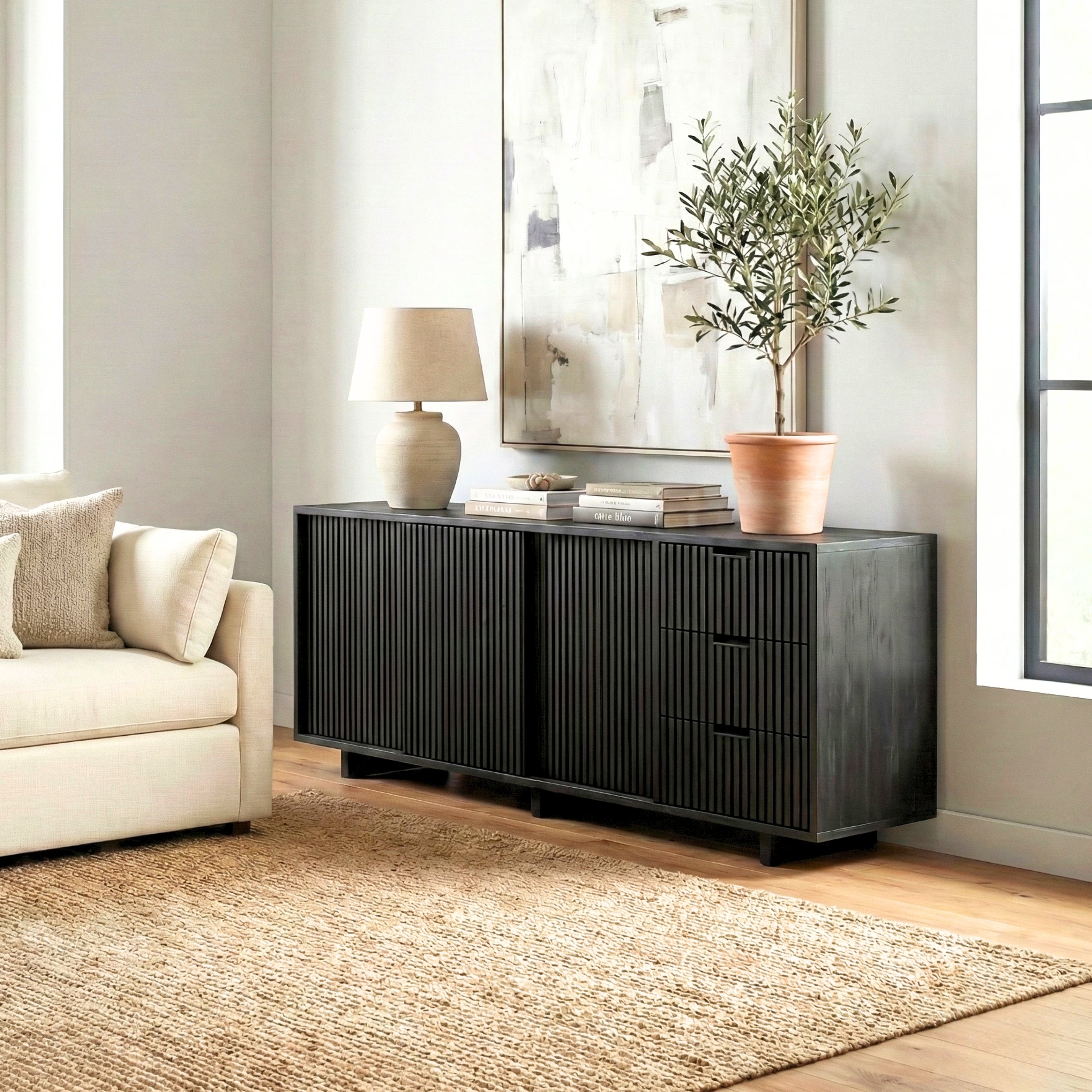 Masif Ahşap Çekmeceli Büfe & Konsol