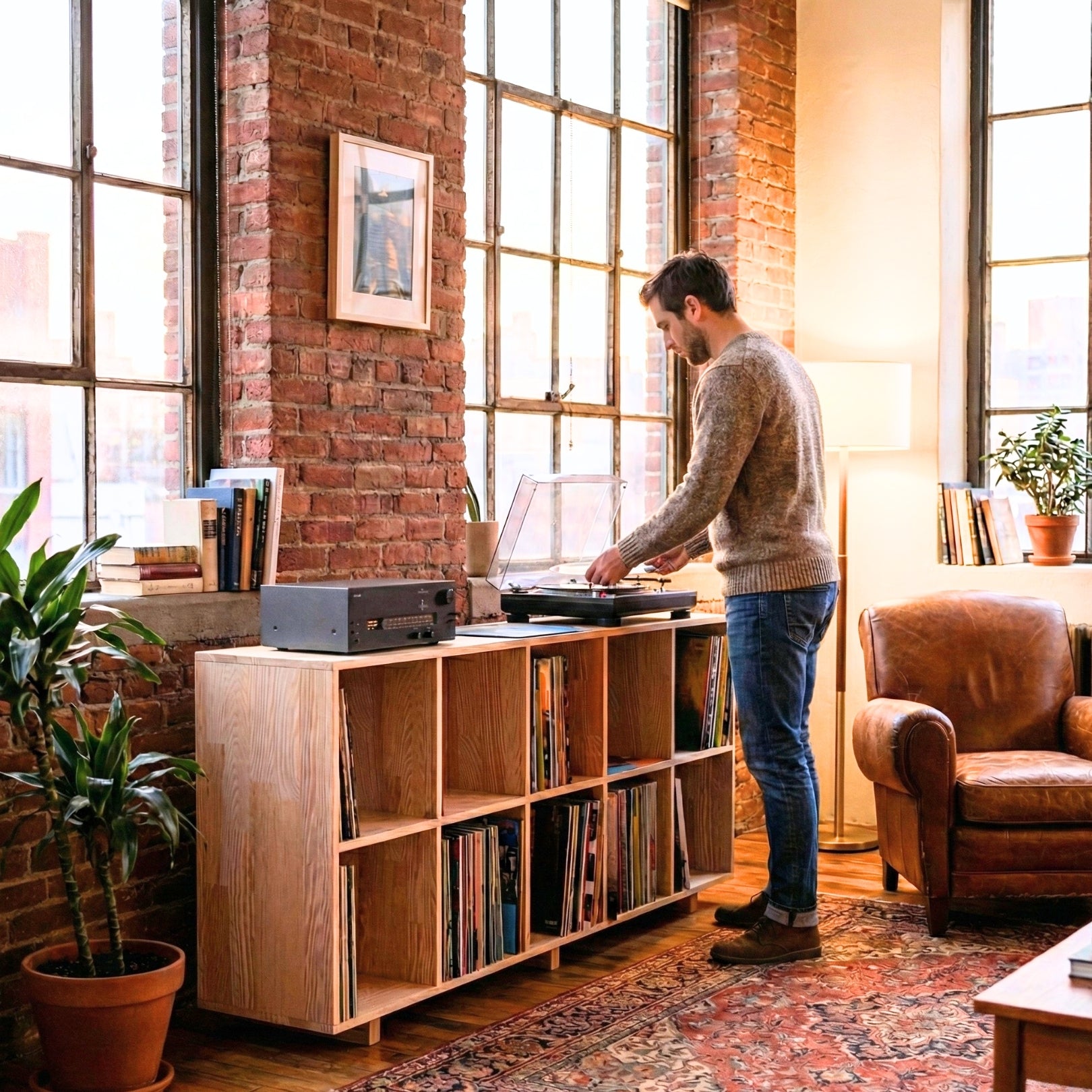 Masif Ahşap Açık Raf Ünitesi