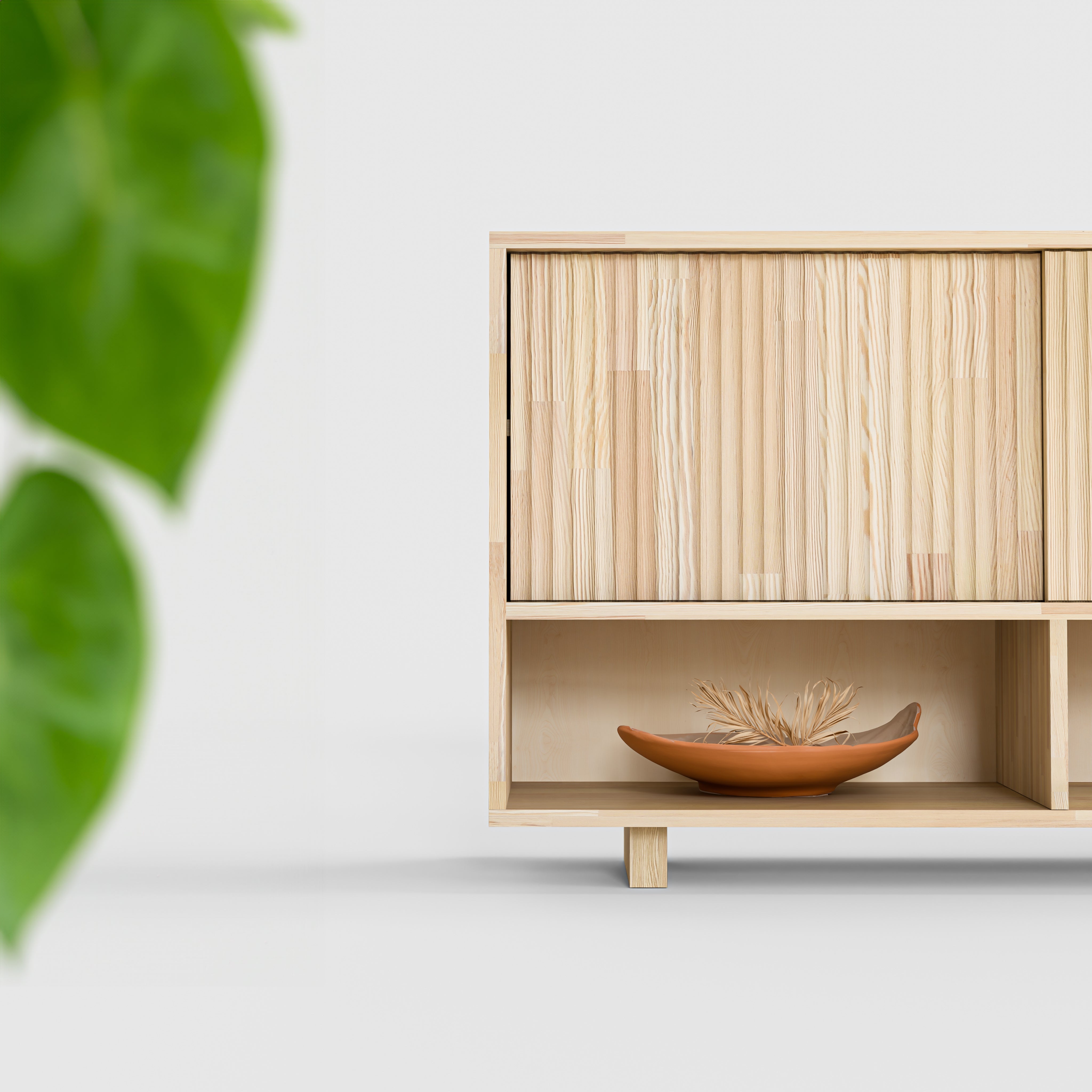 Masif Ahşap Açık Bölmeli Konsol