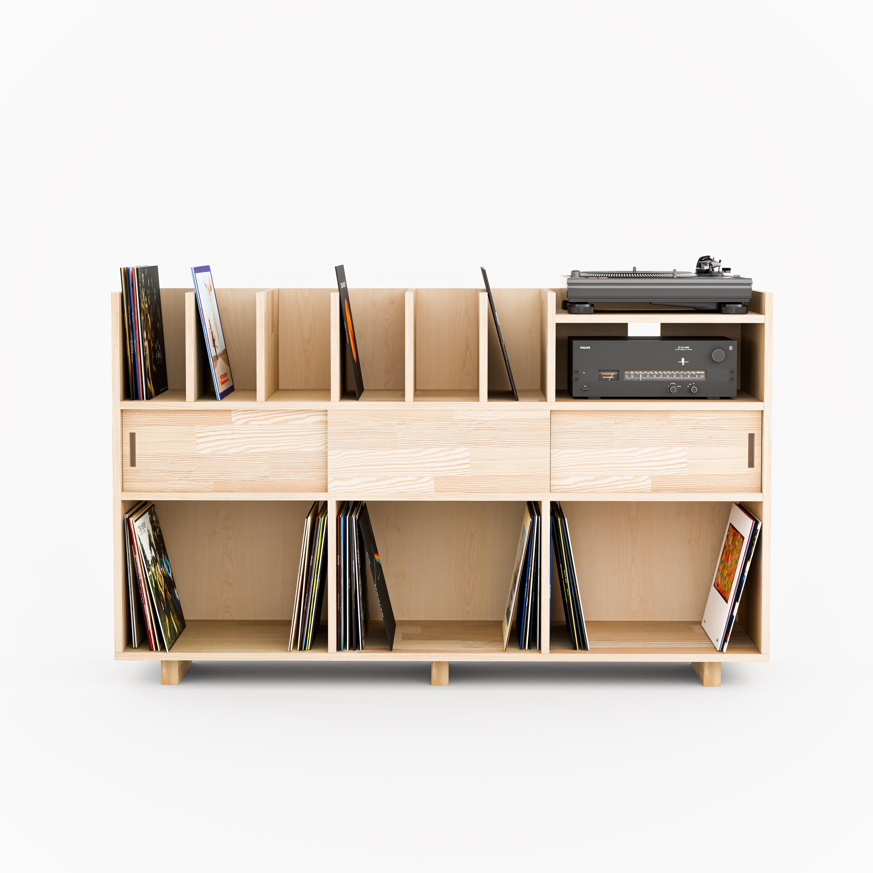 Masif Ahşap Plak Çalar Standı