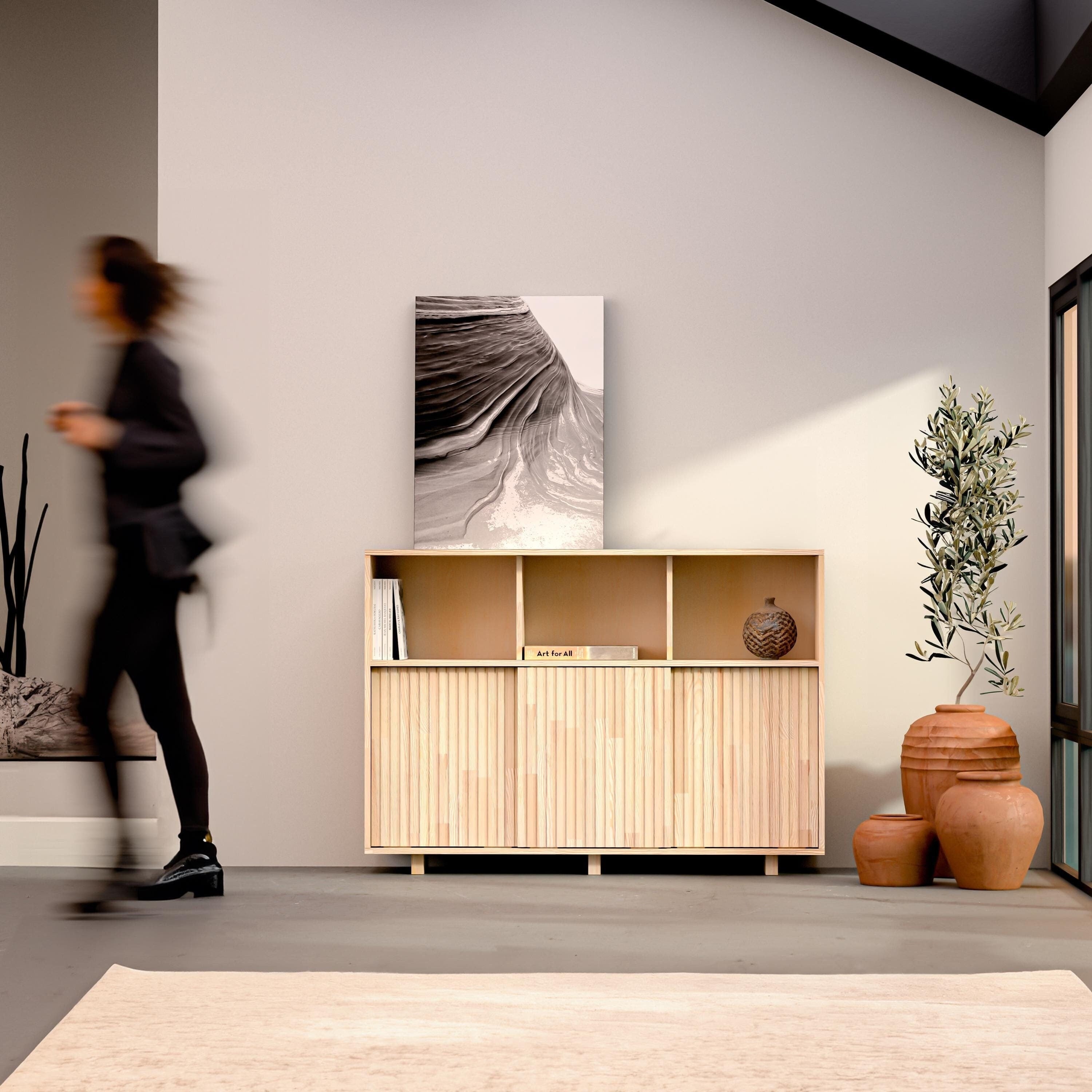 Masif Ahşap Yüksek Büfe & Konsol