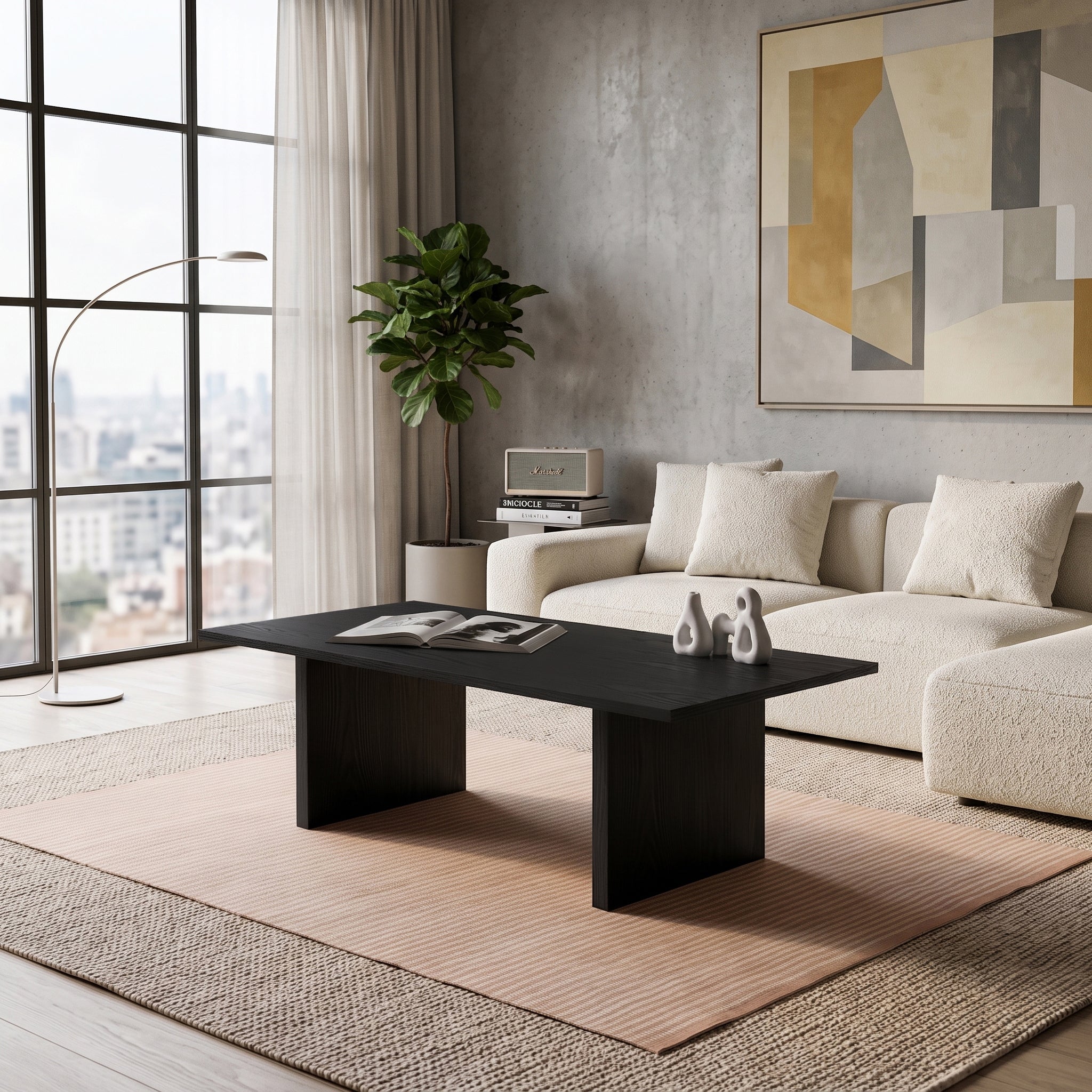 Masif Ahşap Minimalist Orta Sehpa