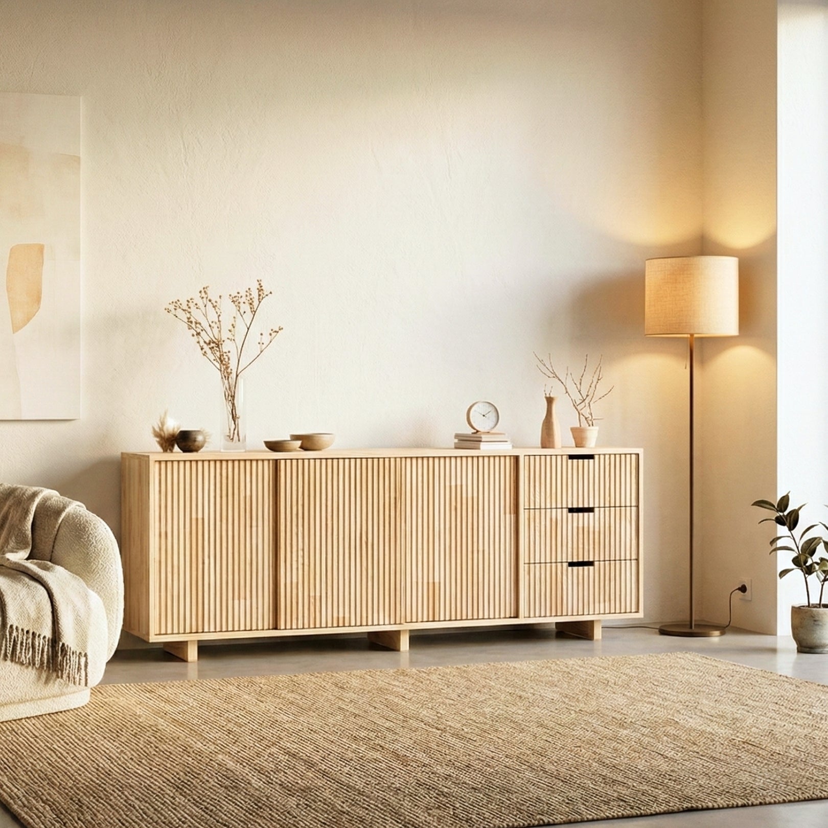 Masif Ahşap Çekmeceli Büfe & Konsol