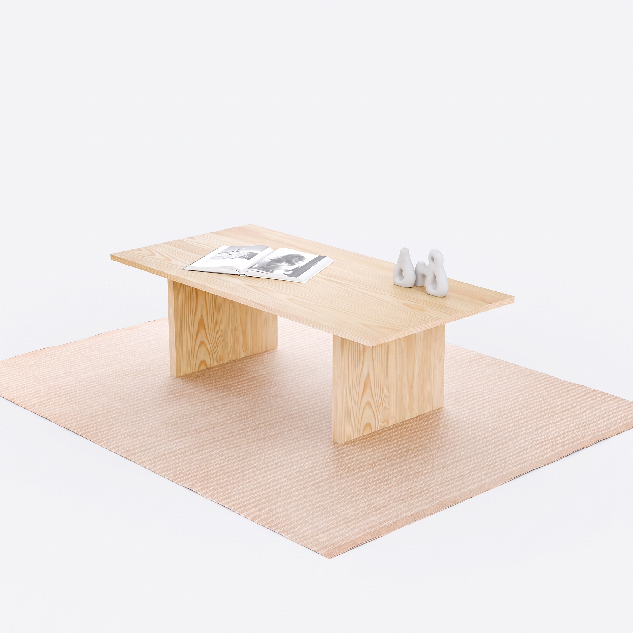 Masif Ahşap Minimalist Orta Sehpa