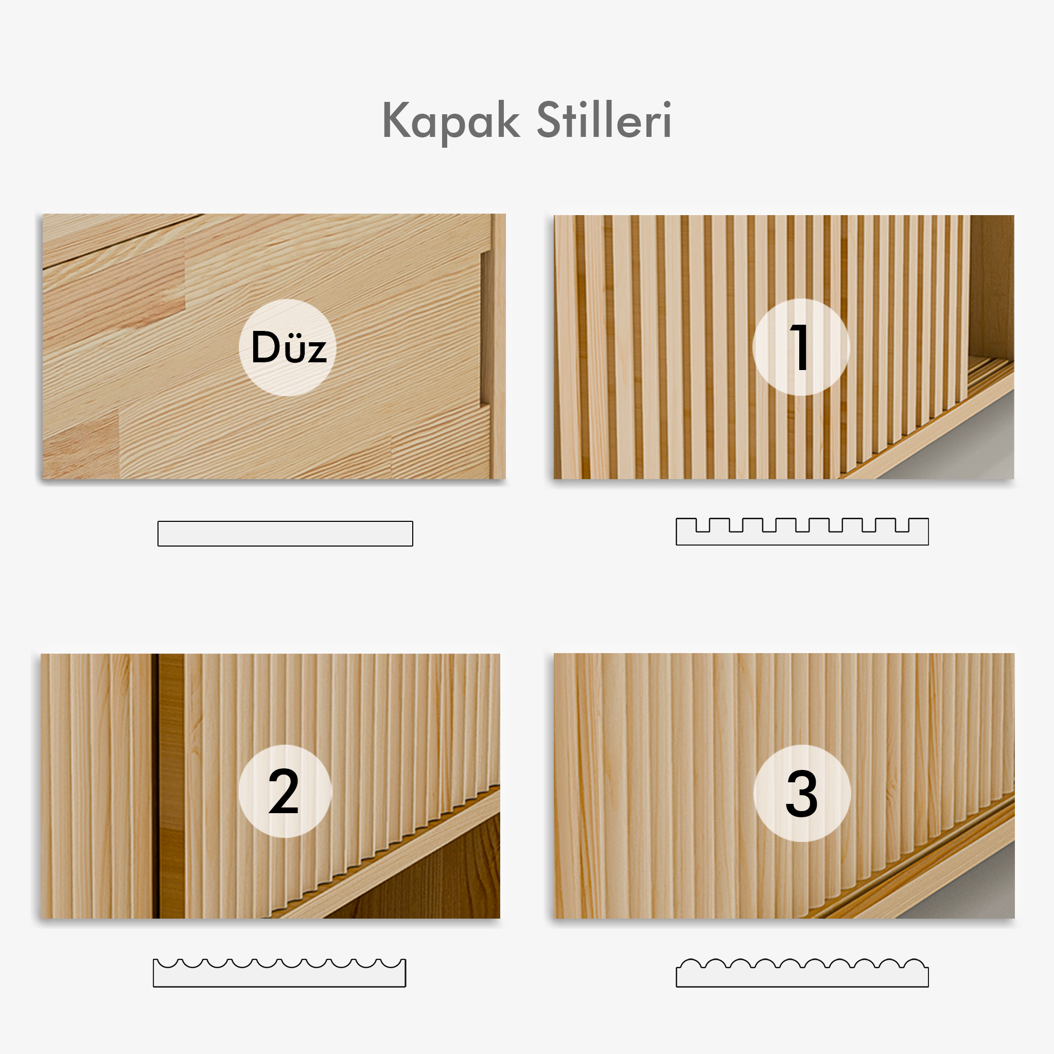 Masif Ahşap Yarı Açık Büfe