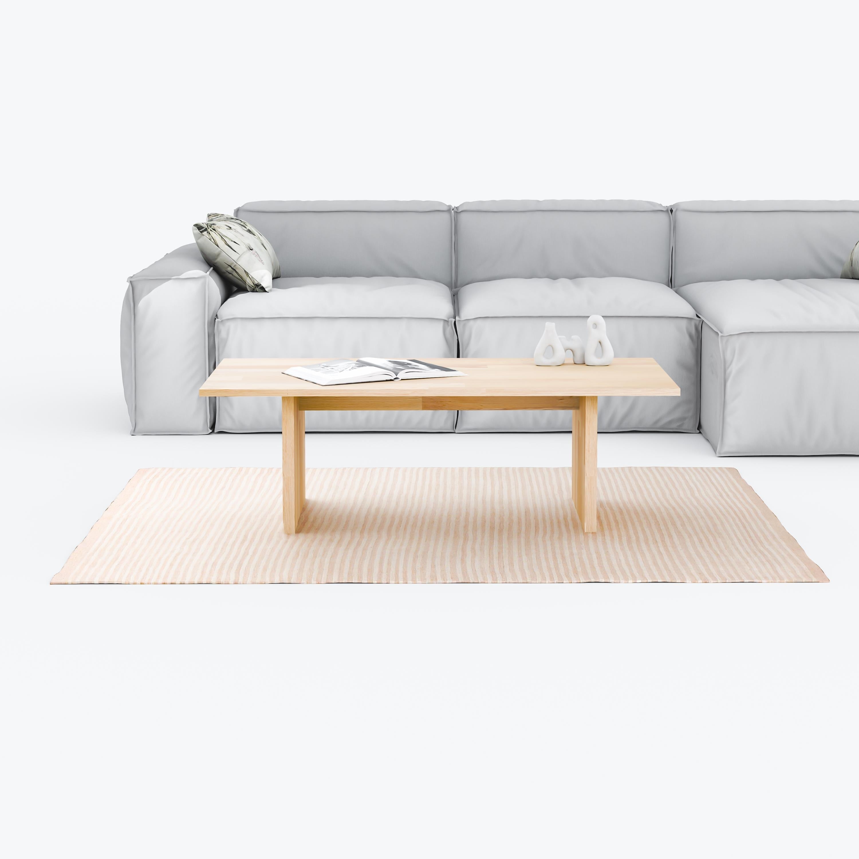 Masif Ahşap Minimalist Orta Sehpa