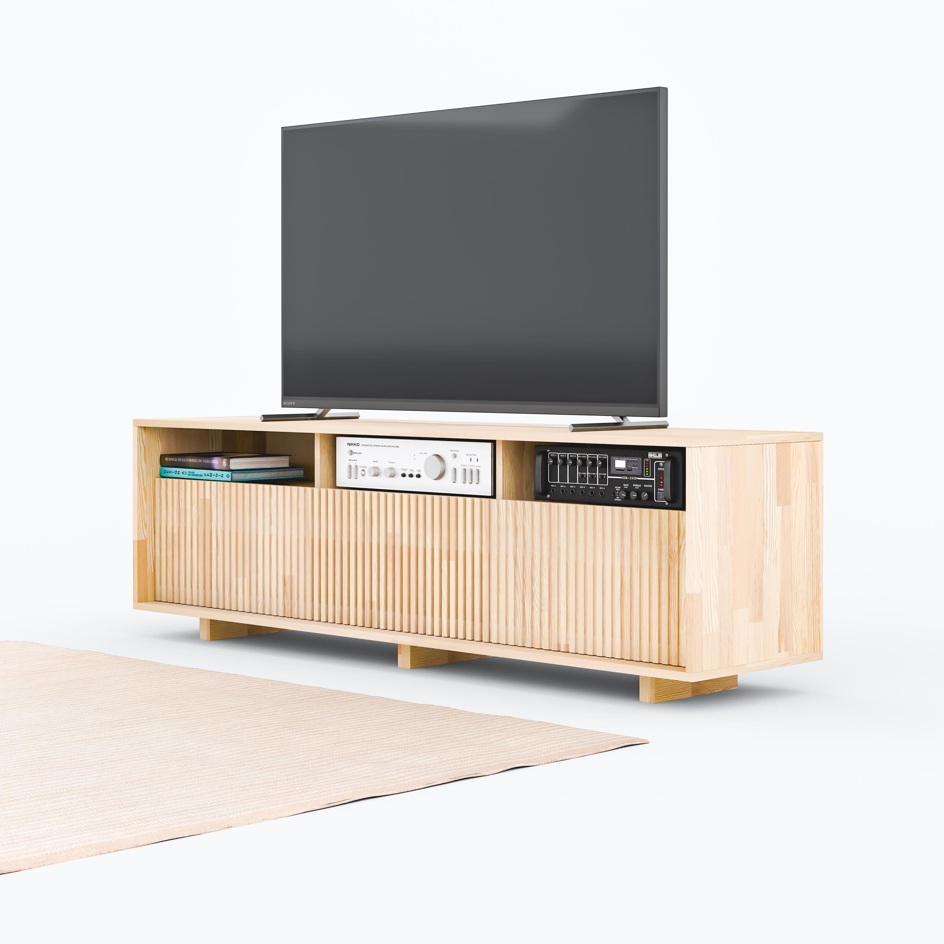 Masif Ahşap Kapaklı Tv Ünitesi