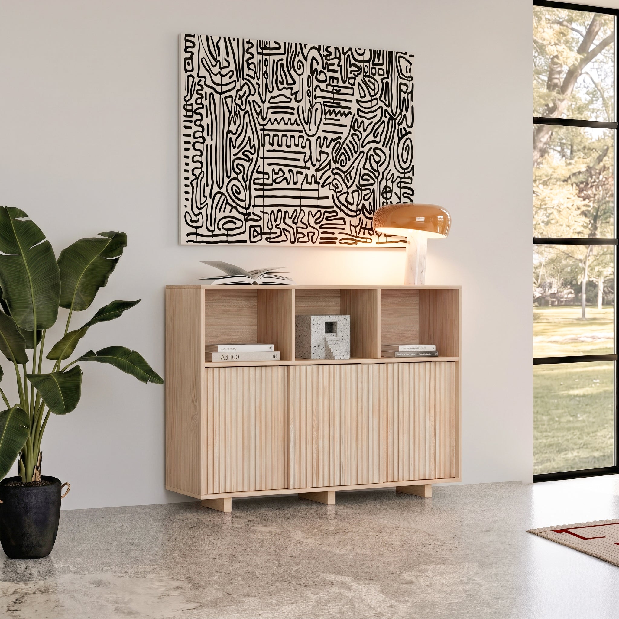 Masif Ahşap Yüksek Büfe & Konsol